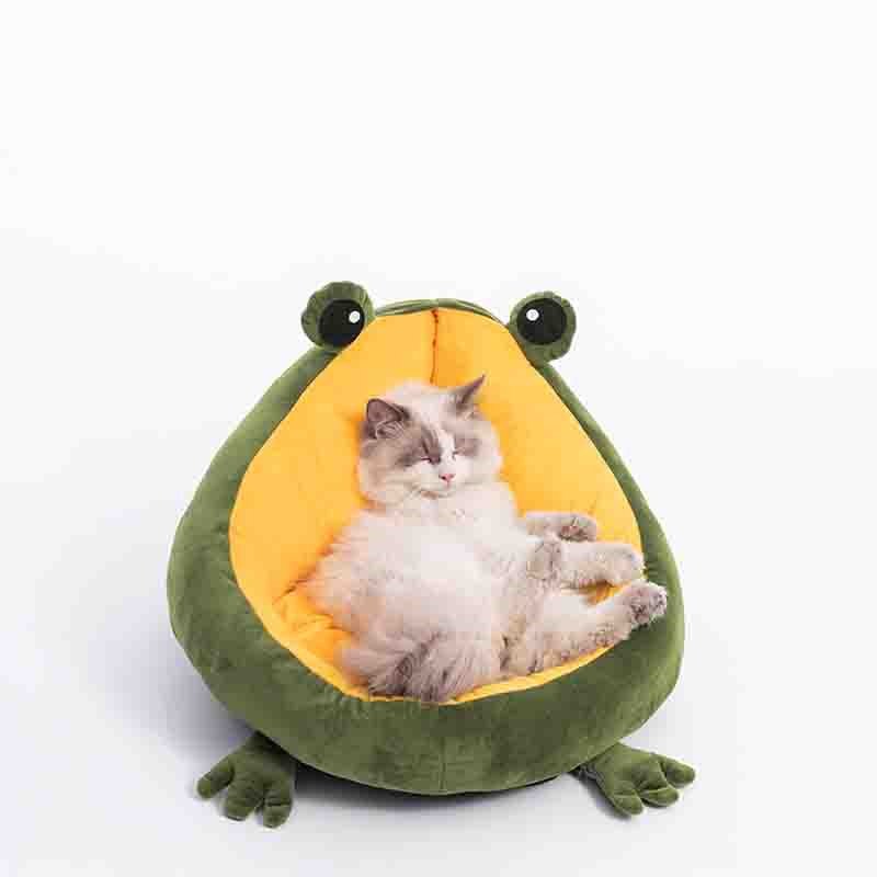 Frog Cat Bed – Plush Comfort & Whimsical Design