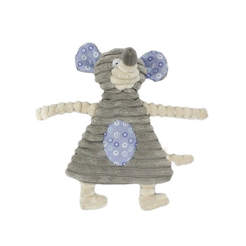 Squeaky Corduroy Dog Toy – Mouse & Rabbit Designs - Image 10