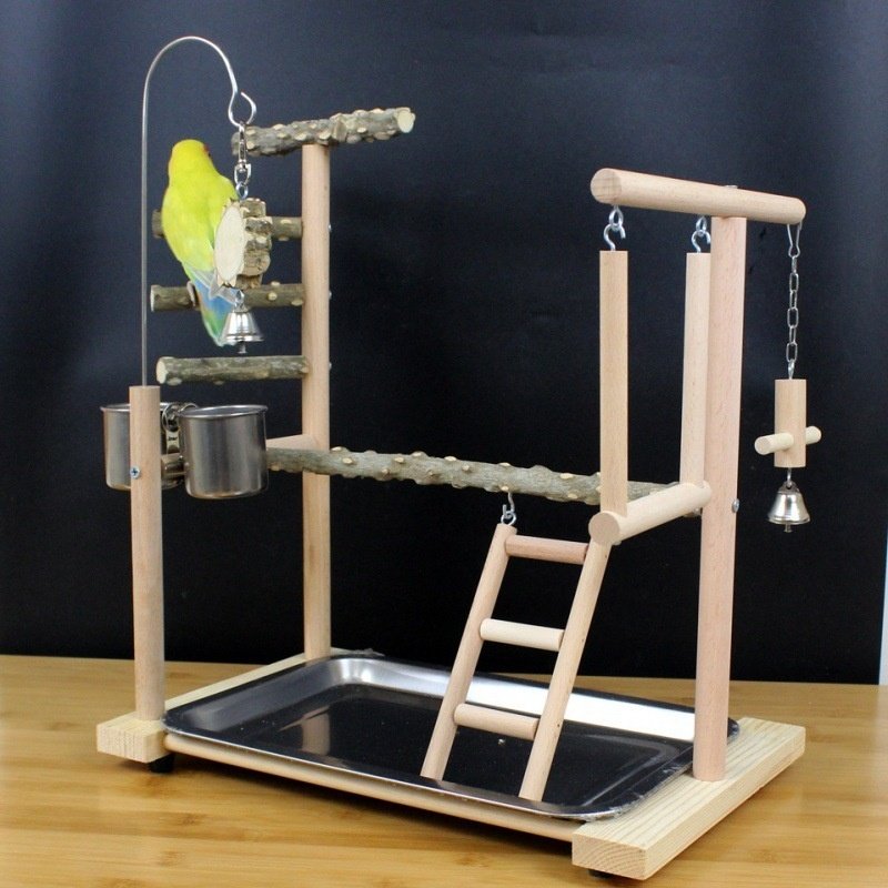Natural Wood Parrot Toy Stand â Image 5