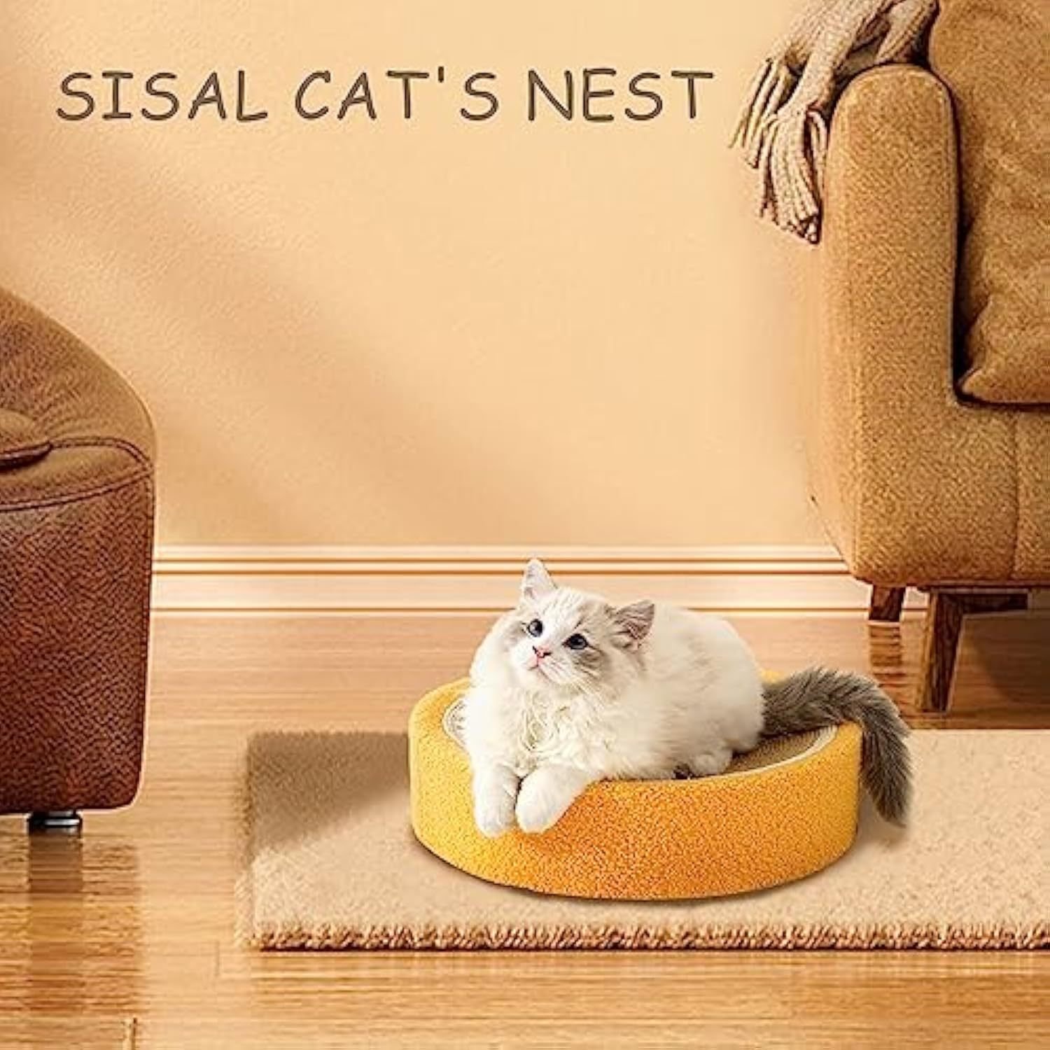 Orange Sisal Cat Scratcher & Bed – Image 4