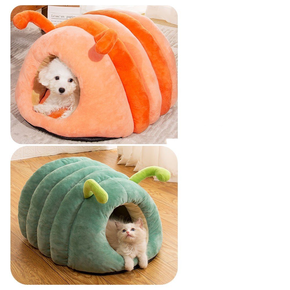 Caterpillar-Shaped Plush Pet Bed - Image 5