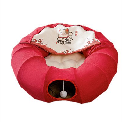 2-in-1 Cat Tunnel – Toy & Cozy Nest – Image 4