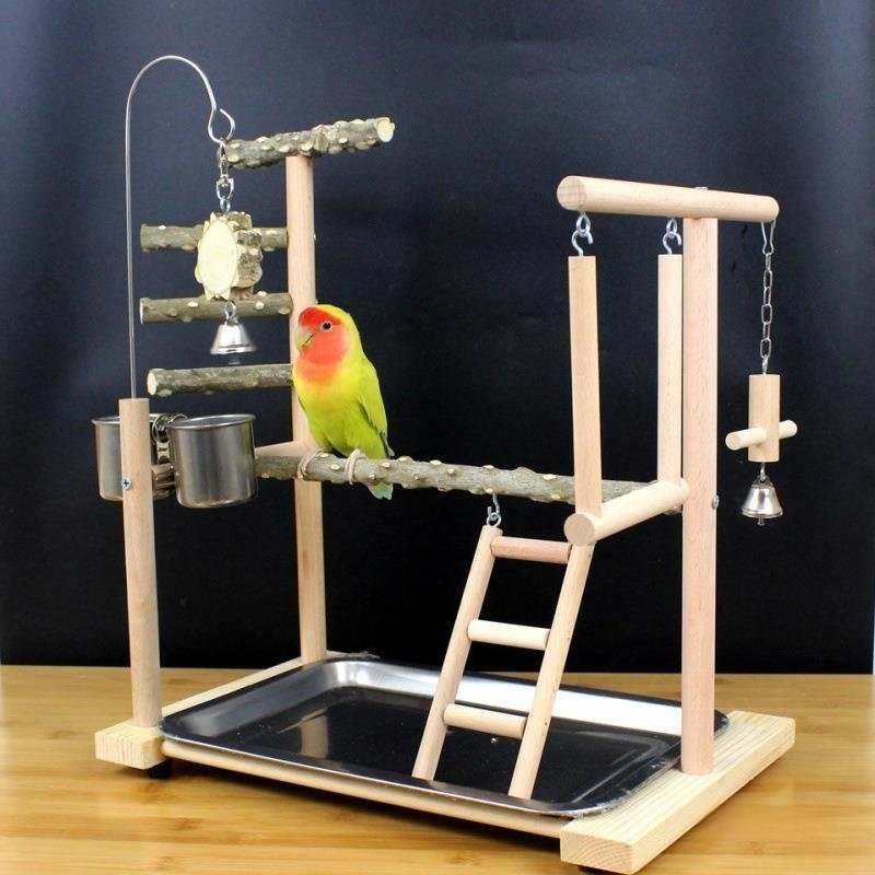 Natural Wood Parrot Toy Stand â Image 3
