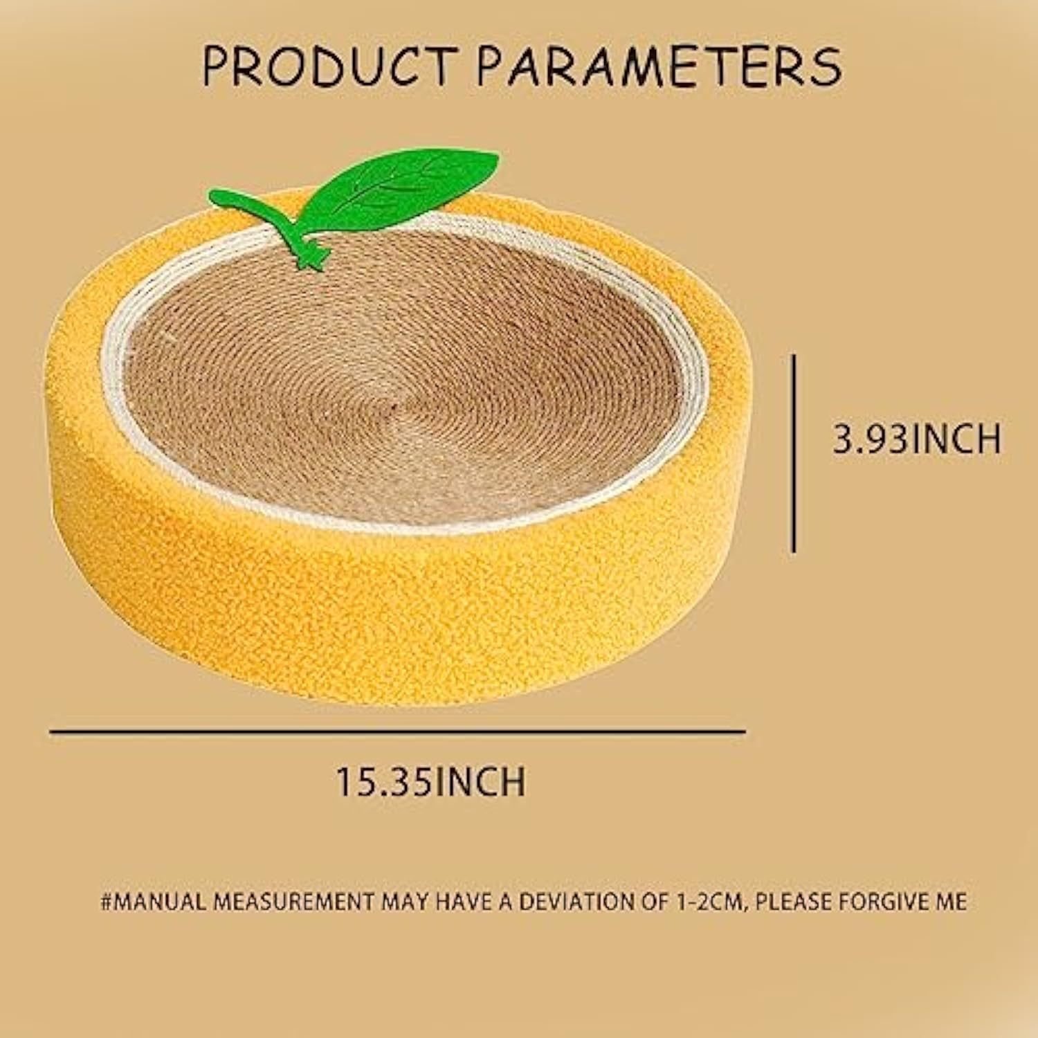 Orange Sisal Cat Scratcher & Bed – Image 2