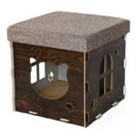 3-in-1 Cat Nest – Scratching Stool + Bed + Ottoman