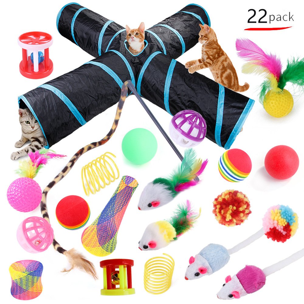 Fun Cat Toy Set - Pet Tunnel and Accessories - Image 10