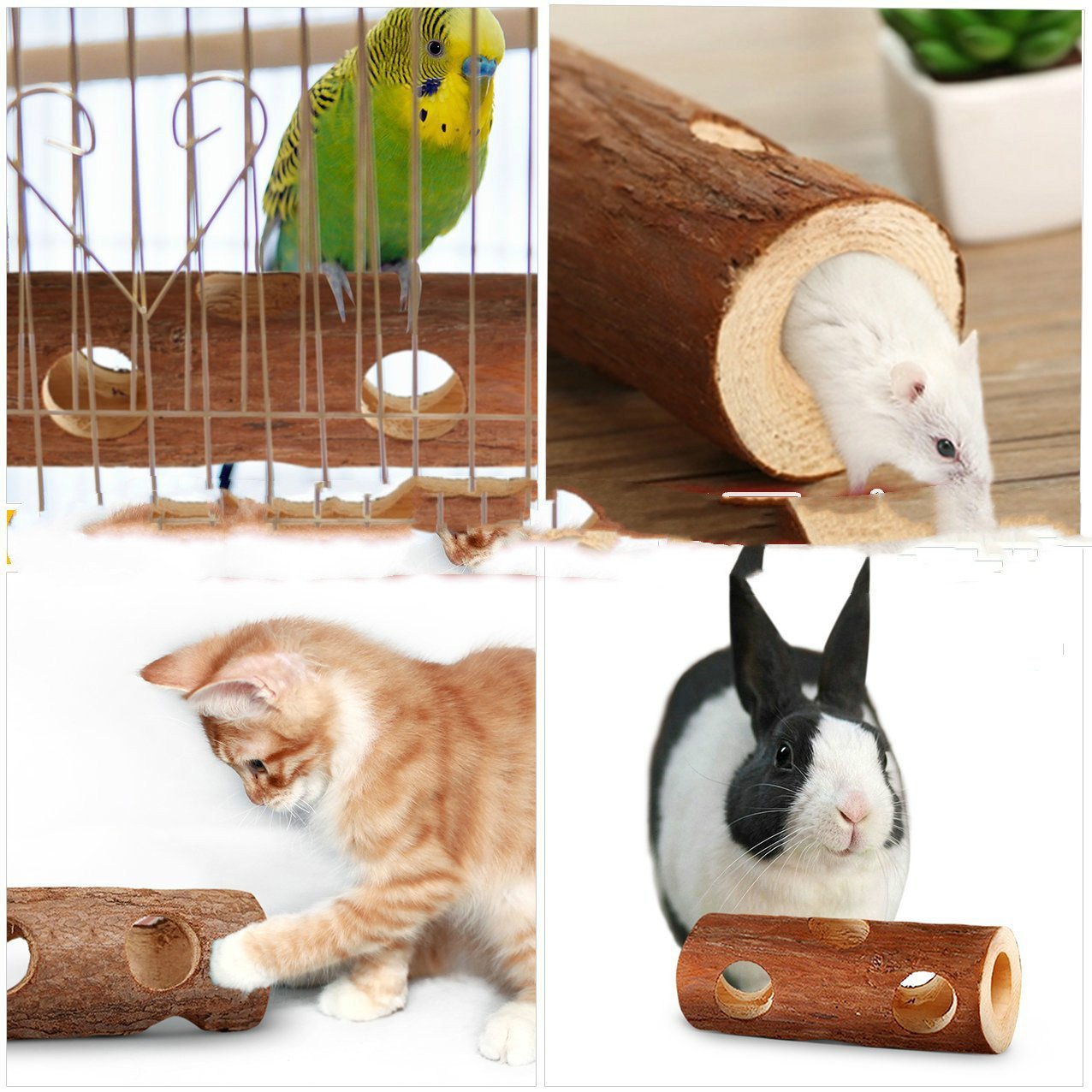 Solid Wooden Hamster Tunnel – Natural Exploration Tunnel - Image 5