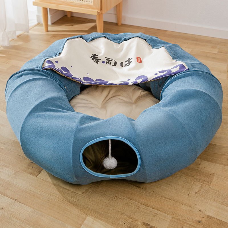 2-in-1 Cat Tunnel – Toy & Cozy Nest – Image 3