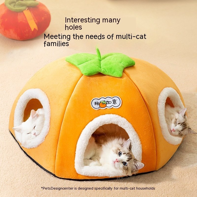 Cozy Winter Cat Cave – Plush, Spacious & Semi-Enclosed – Image 7