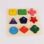 Parrot Training Toy – 9 Colorful Wooden Blocks