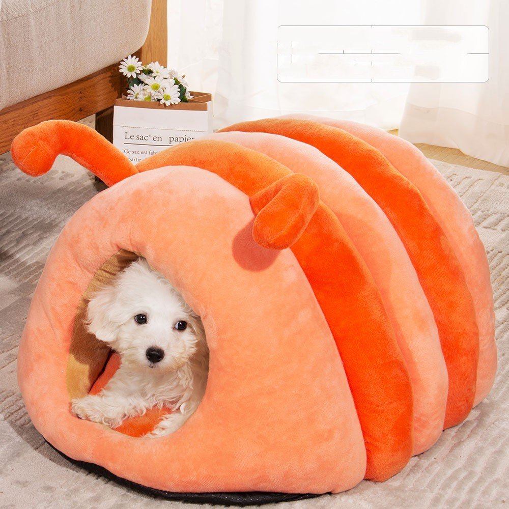 Caterpillar-Shaped Plush Pet Bed