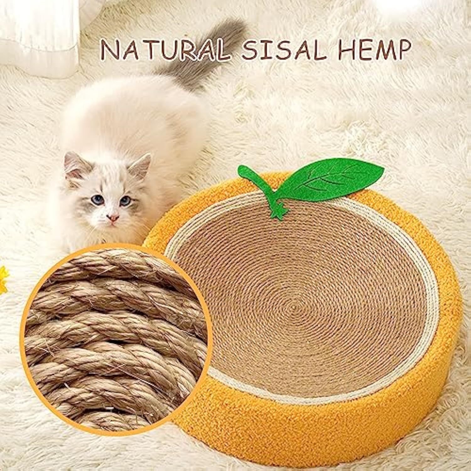 Orange Sisal Cat Scratcher & Bed – Image 3