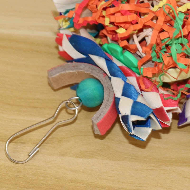 Colorful Paper Bird Cage Pendant - Stimulating Parrot Toy – Image 3