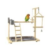 Parrot Toy Stand - Wooden Playground